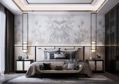 新中式家居卧室3D模型下载